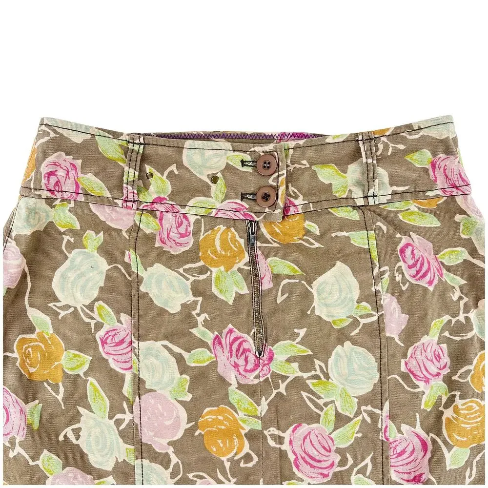 Hei Hei Anthropologie Floral Pencil Skirt Women S 28 Waist Cotton Stretch Y2K